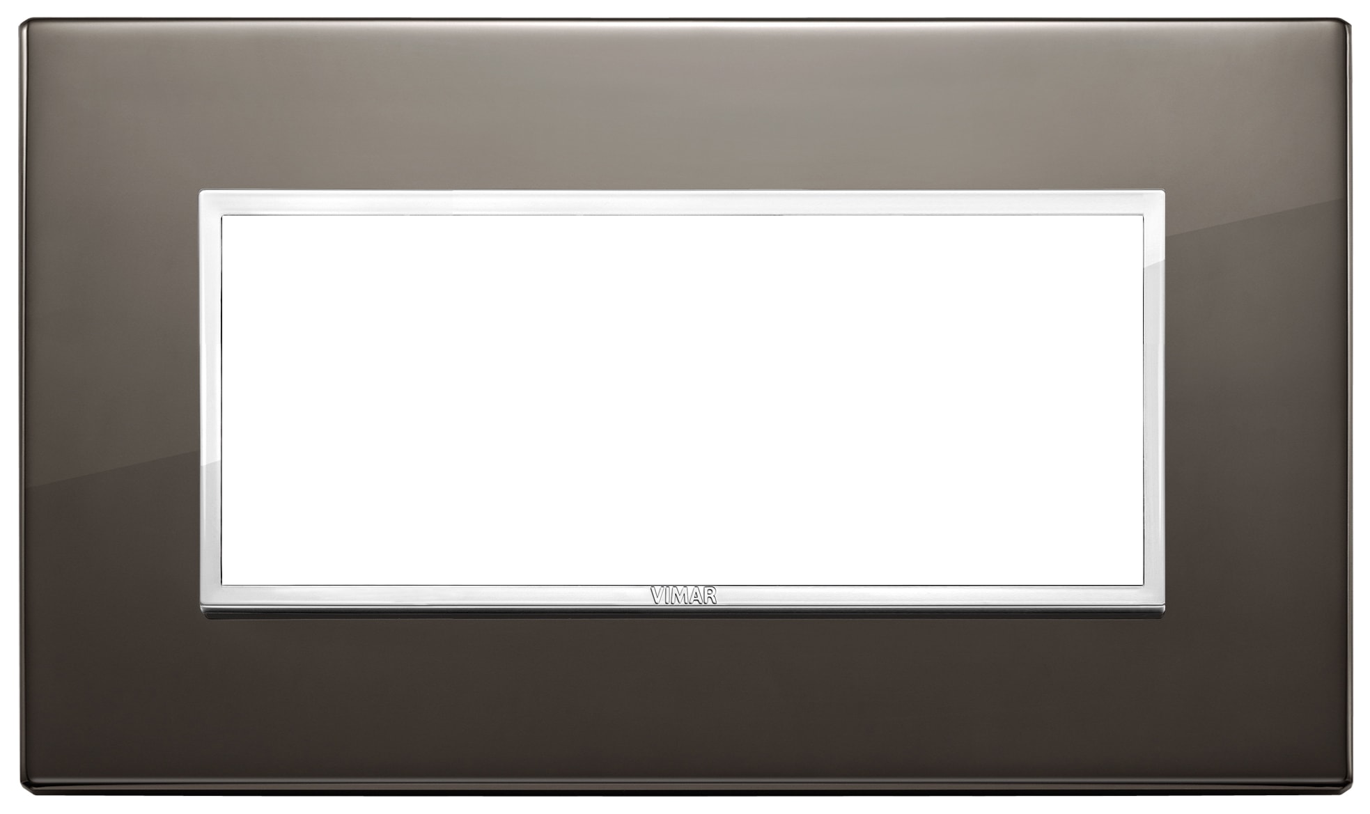 VIMAR - Placca 5 Moduli Alluminio Nobilitato Nero Zaffiro 21649.06