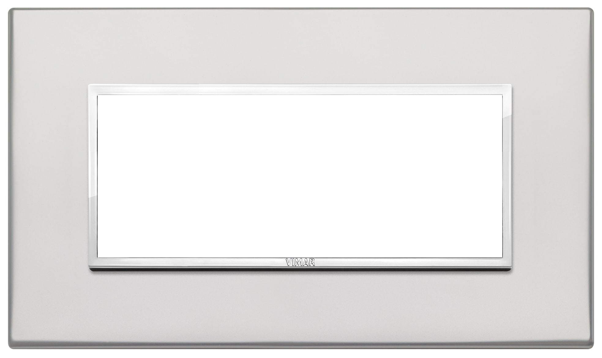 VIMAR - Placca 5 Moduli Alluminio Nobilitato Argento 21649.07.01