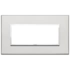 VIMAR - Placca 5 Moduli Alluminio Nobilitato Argento 21649.07.01