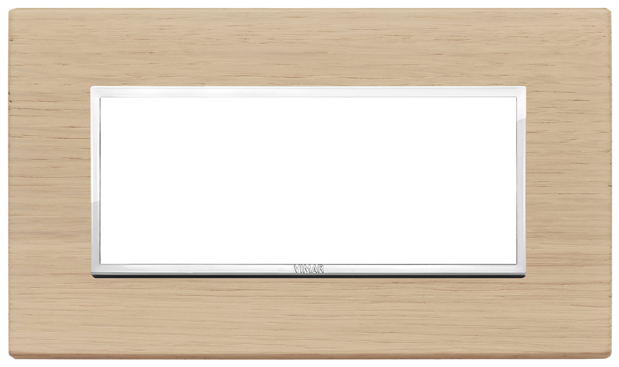 VIMAR - Placca 5 Moduli Bipasso Rovere Sbiancato Legno Naturale 21649.32