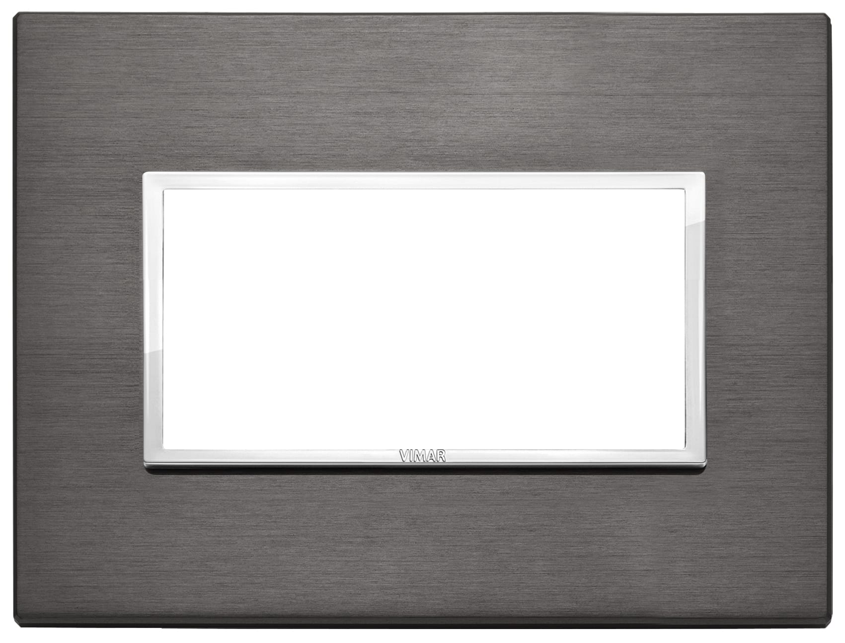 VIMAR - Placca 4 Moduli Grigio Lava Alluminio Anodizzato Primari