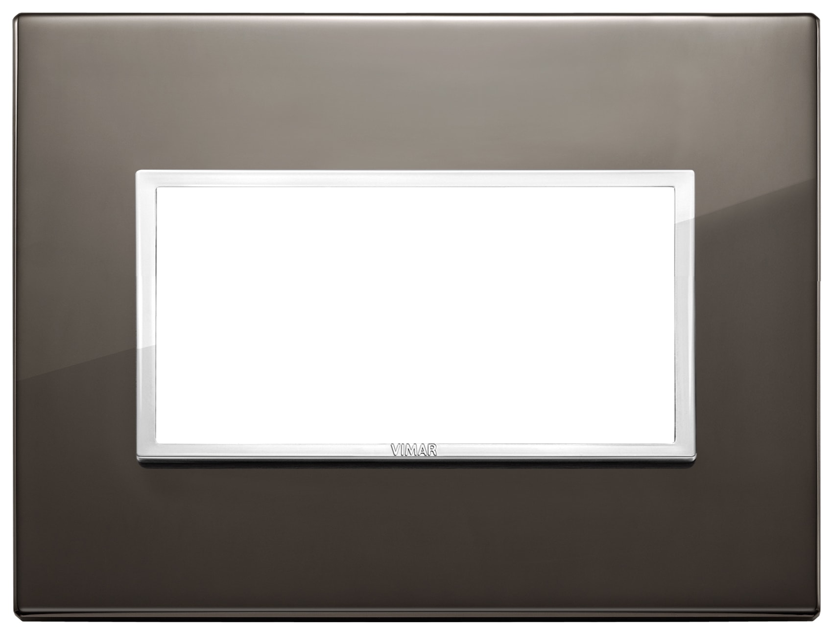 VIMAR - Placca 4 Moduli Alluminio Nobilitato Nero Zaffiro 21654.06