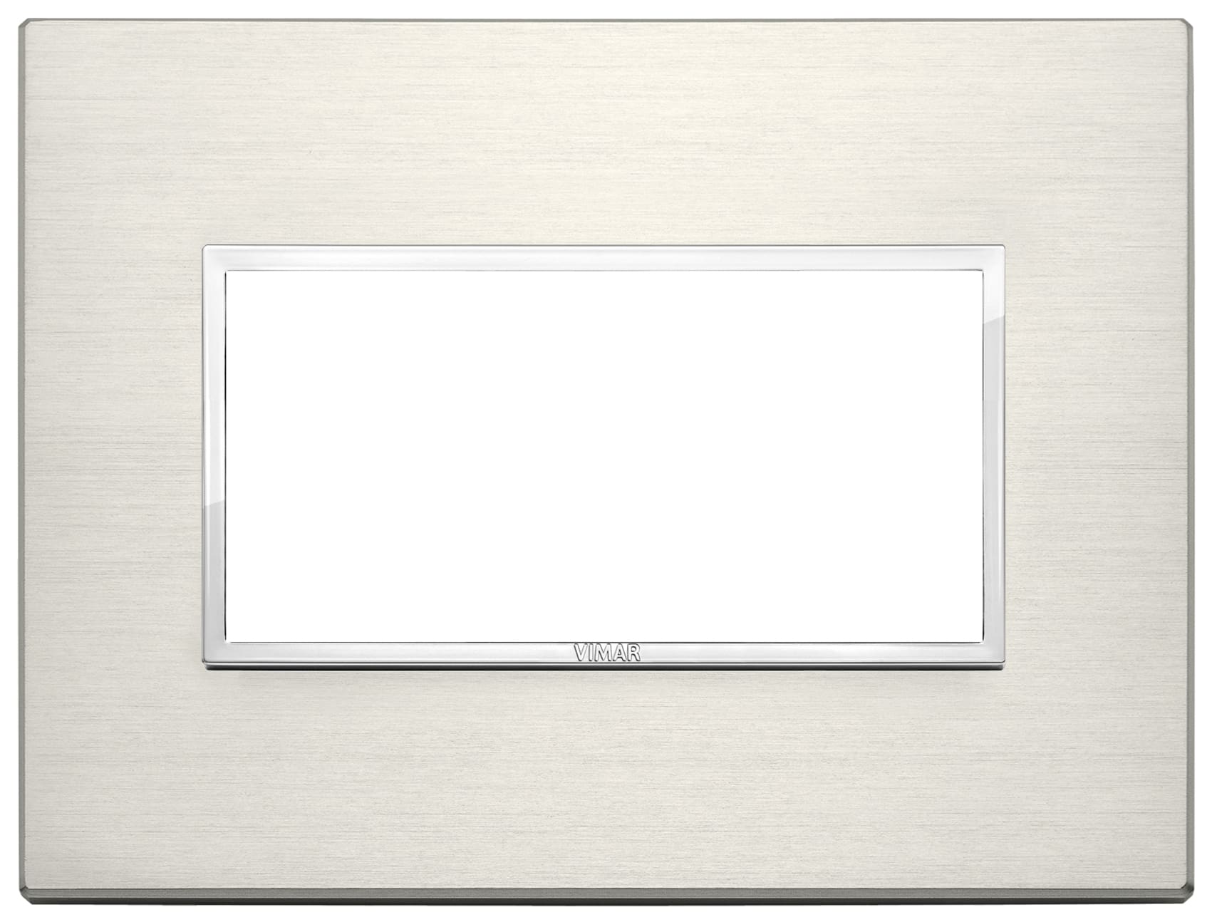 VIMAR - Placca 4 Moduli in Alluminio Nobilitato Titanio 21654.08