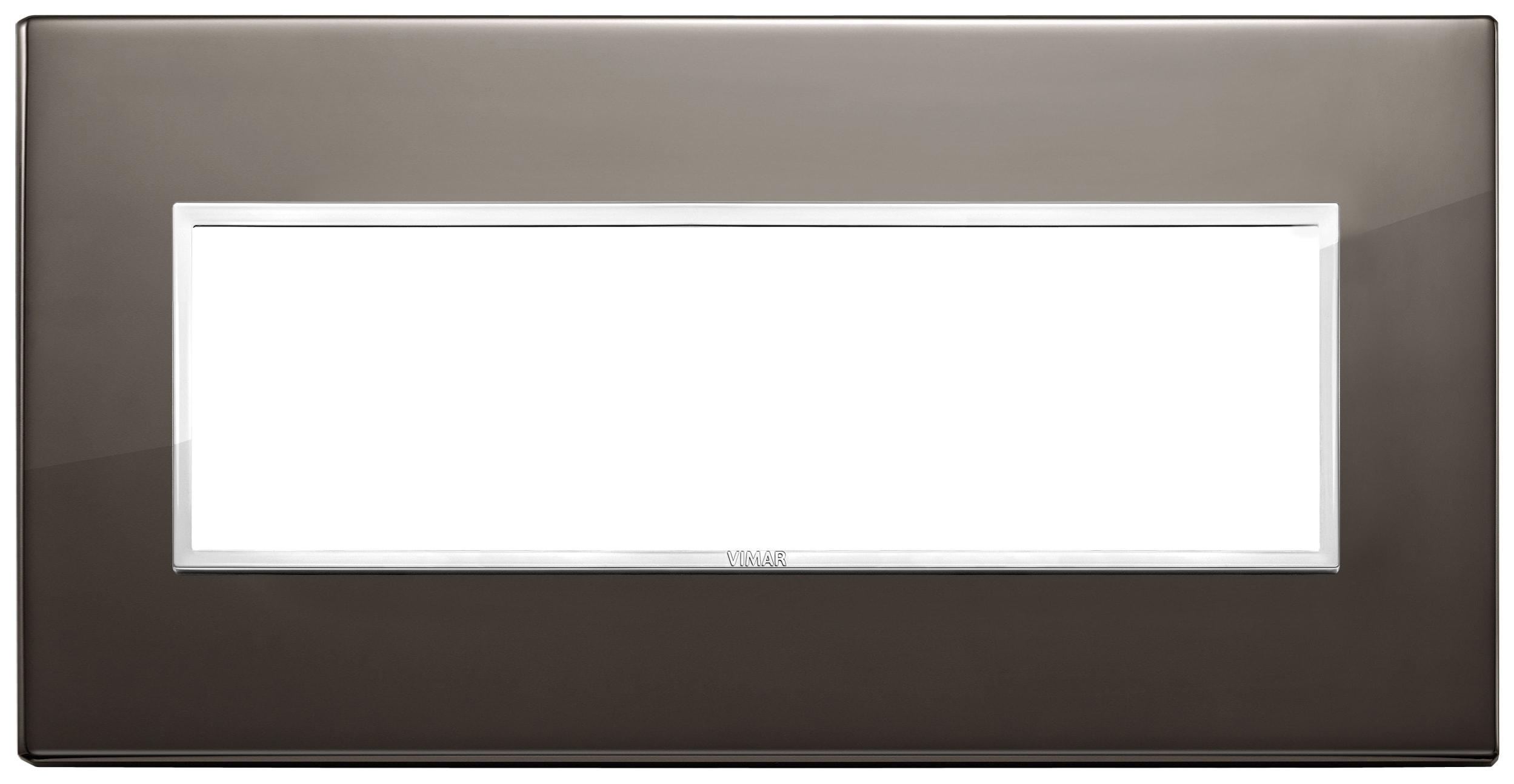 VIMAR - Placca 7 Moduli Alluminio Nobilitato Nero Zaffiro 21657.06