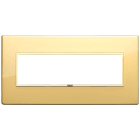 VIMAR - Placca 7 Moduli Oro Totale Lucido Alluminio Nobilitato Cornice Dorata 21657.G09