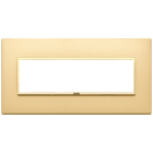 VIMAR - Placca 7M Oro Totale Satinato - Moduli Esclusivi Alluminio Nobilitato Cornice Dorata 21657.G10