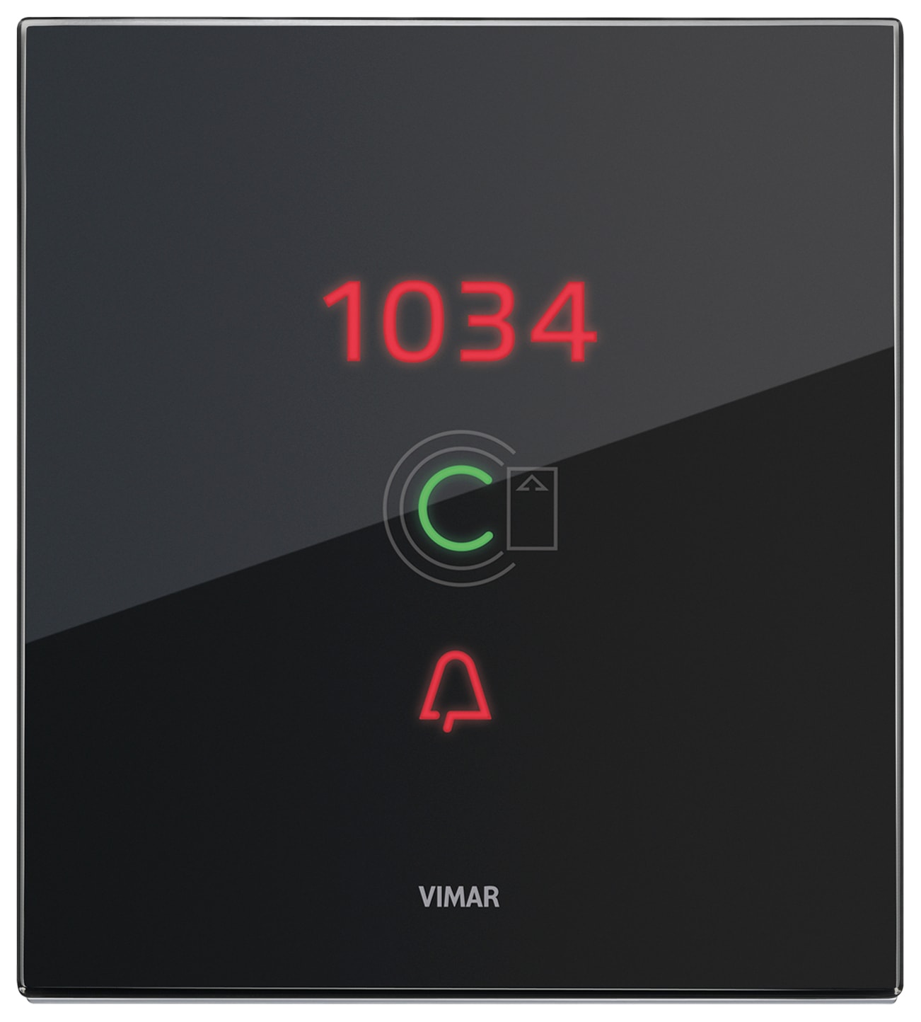 VIMAR - Placca 3M Transponder Nero Diamante Elettronica 3 Moduli Verticale Lettore Esterno Etichette Camera 21846 Cristallo