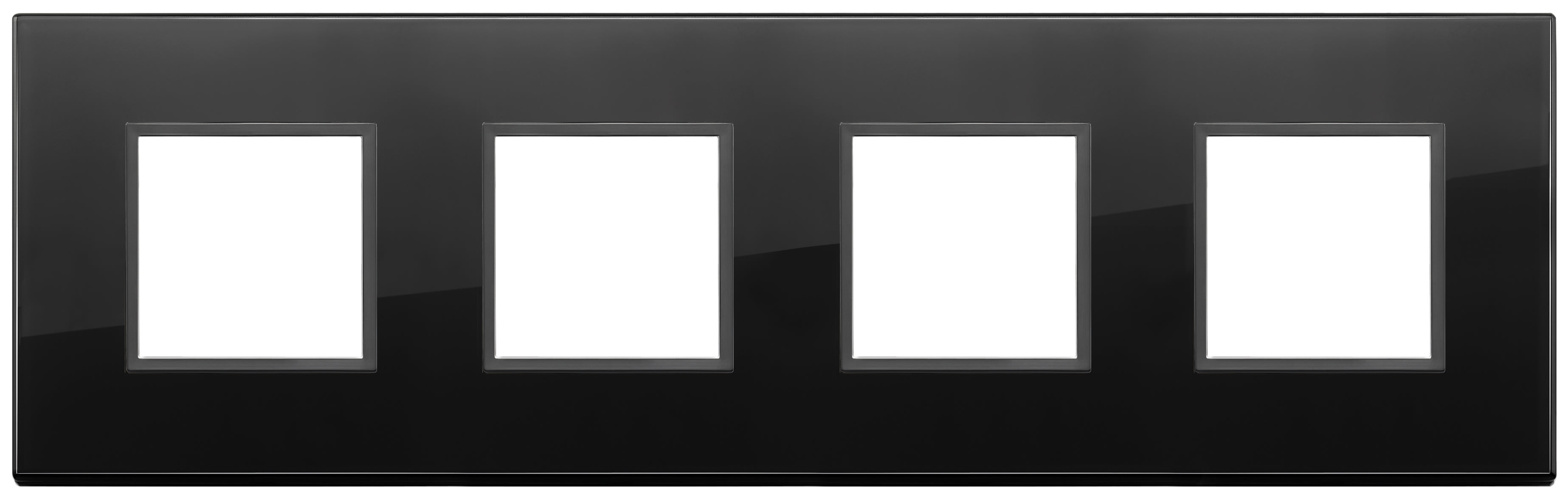 VIMAR - PLACCA 8M (2+2+2+2) INT71 NERO TOT DIAM.