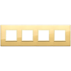 VIMAR - Placca 8 Moduli Oro Lucido Interasse 71mm, Alluminio Nobilitato e Cornice Dorata 21669.G09