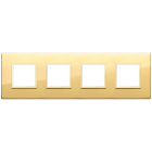VIMAR - Placca 8 Moduli Oro Lucido Interasse 71mm, Alluminio Nobilitato e Cornice Dorata