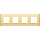 VIMAR - Placca 8 Moduli Oro Satinato Alluminio Nobilitato Cornice Dorata 21669.G10