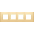 VIMAR - Placca 8 Moduli Oro Satinato Alluminio Nobilitato Cornice Dorata