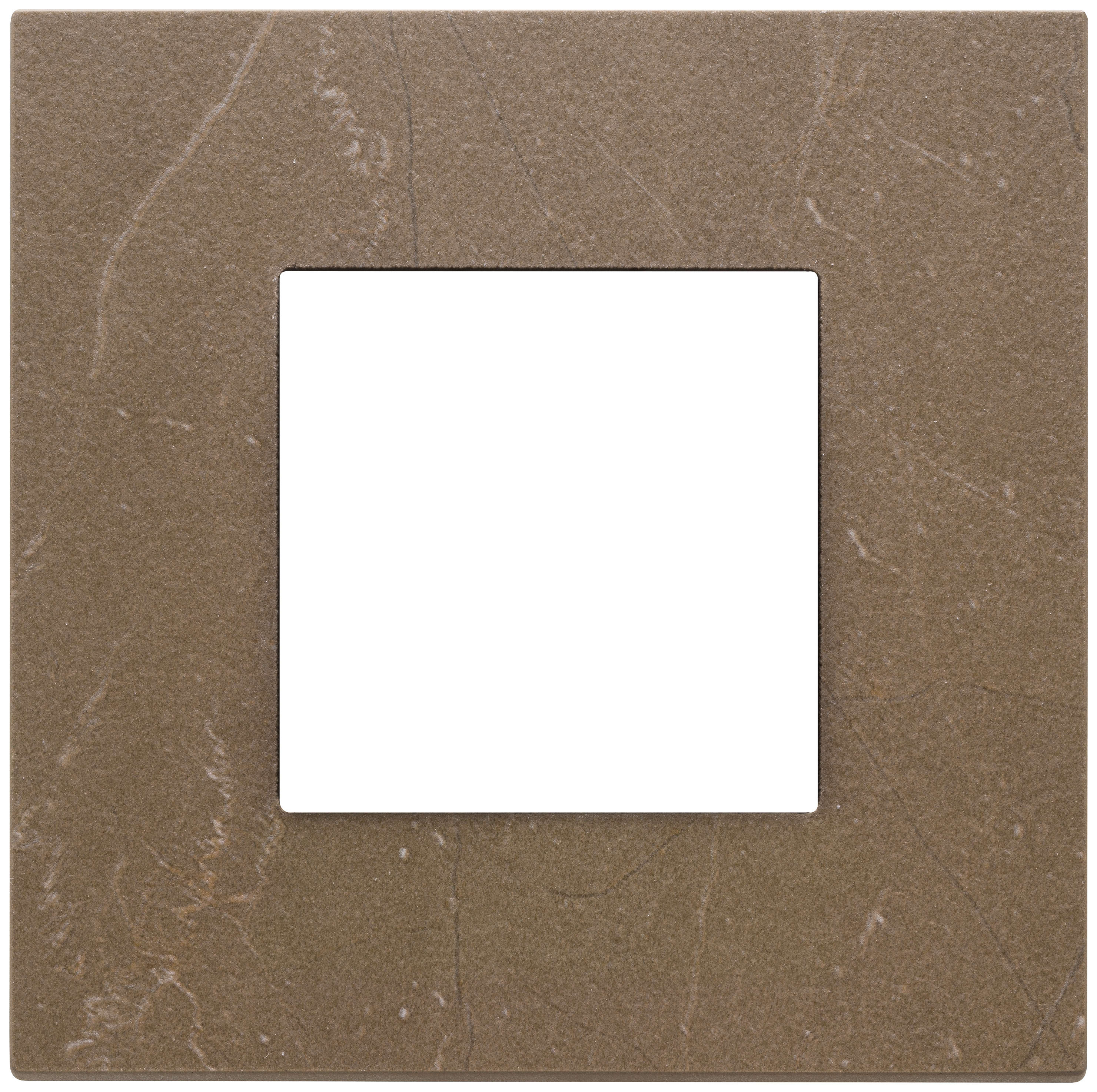 VIMAR - Placca 2 Moduli Pietra Lavorata Coffee Brown