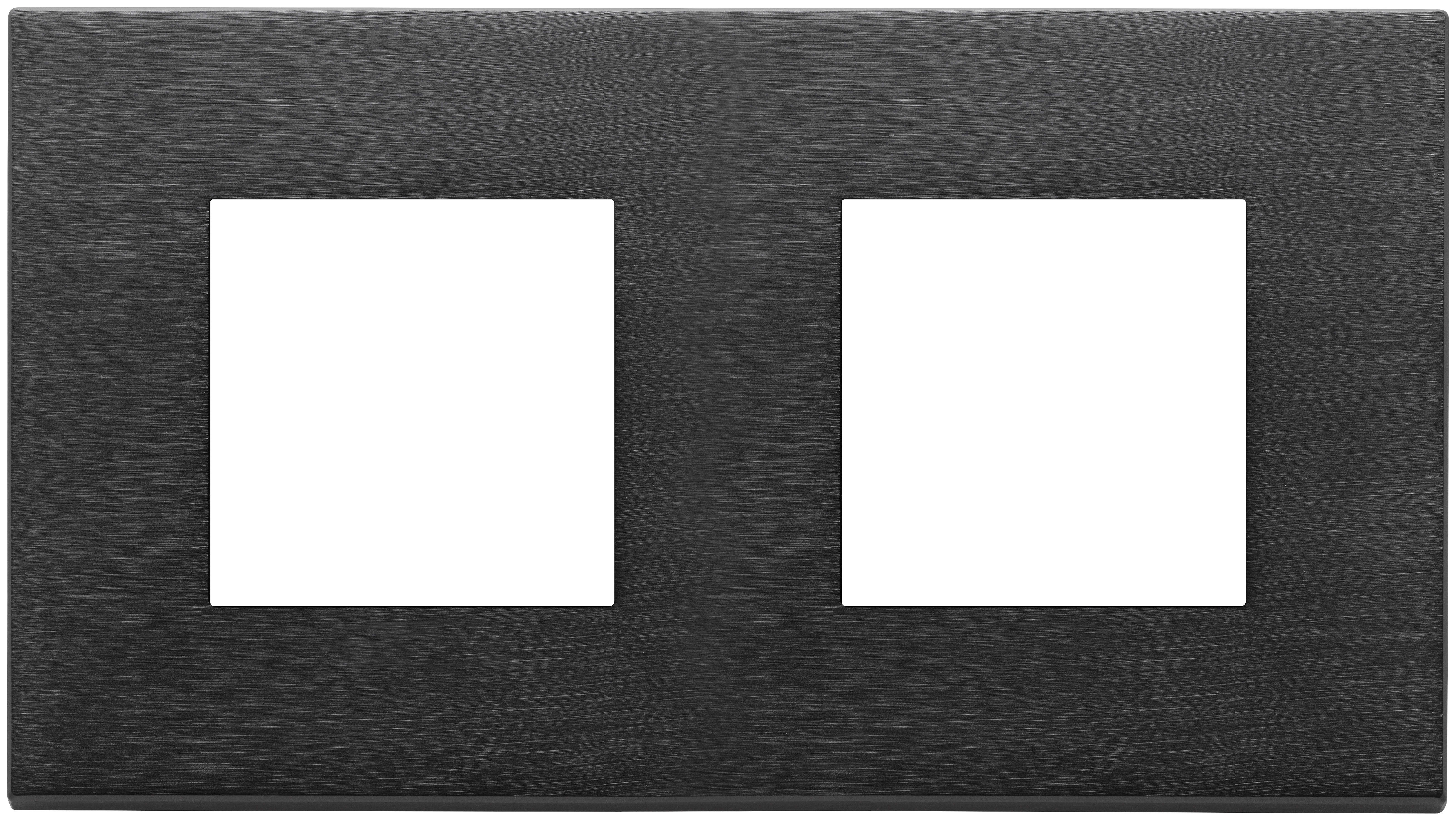 VIMAR - PLACCA 4M (2+2)INT71 NERO SPAZZOLATO