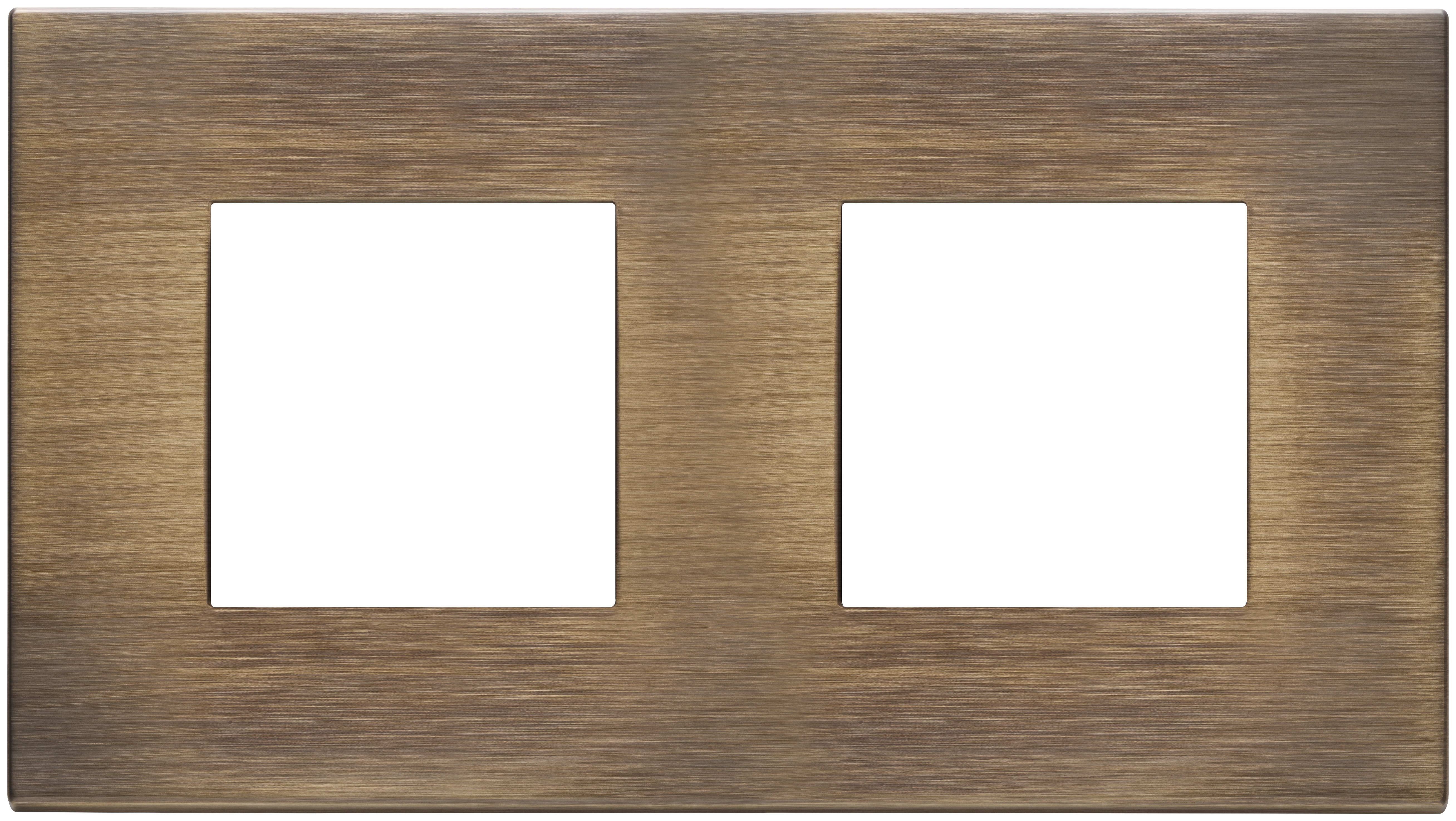 VIMAR - Placca 4 Moduli Interasse 71mm Bronzo Antico Spazzolato Metallo Esclusivo