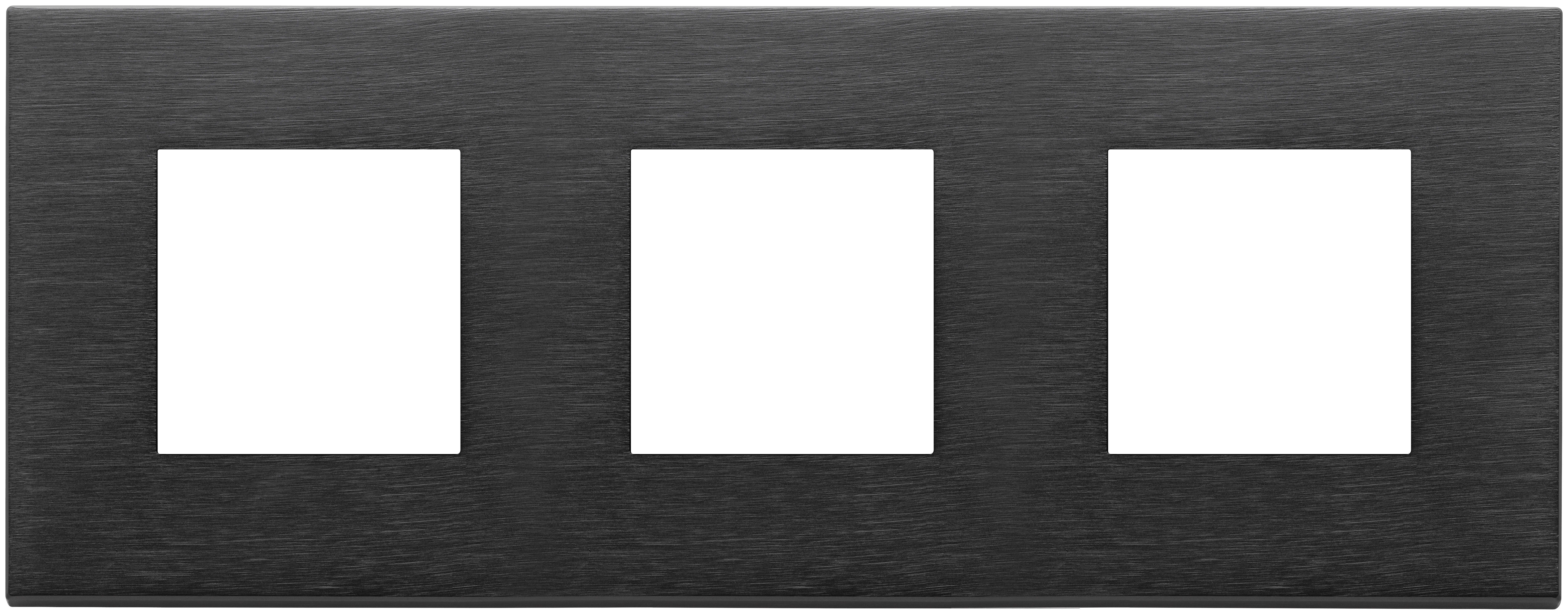 VIMAR - PLACCA 6M (2+2+2) INT71 NERO SPAZZOLATO 22644.13