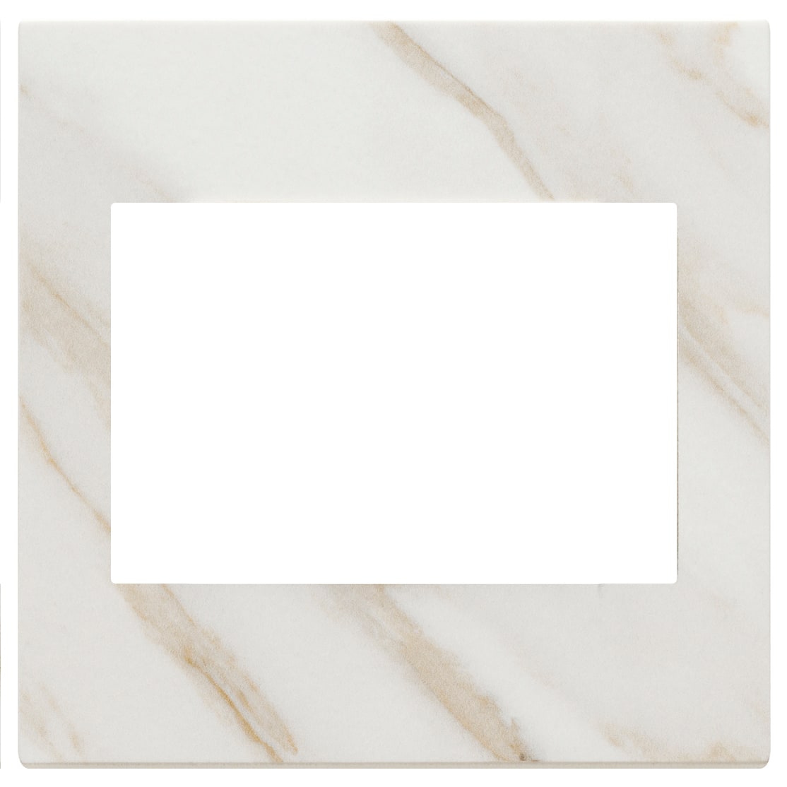 VIMAR - Placca 3 Moduli Pietra Lavorata Bianco Calacatta