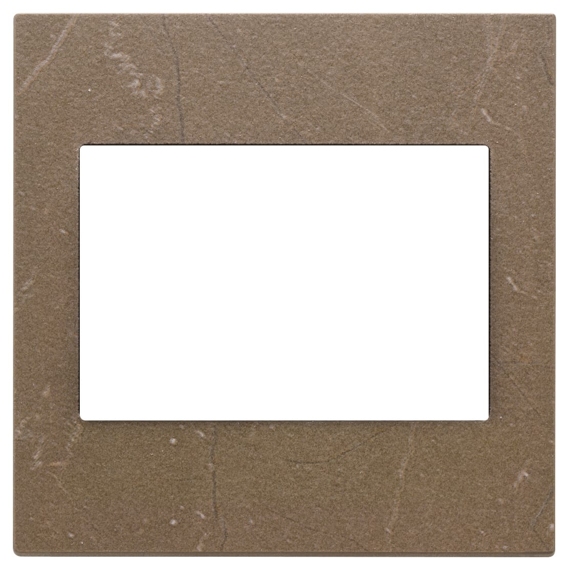 VIMAR - Placca 3 Moduli Pietra Lavorata Coffee Brown