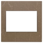 VIMAR - Placca 3 Moduli Pietra Lavorata Coffee Brown