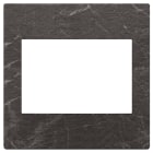 VIMAR - Placca 3 Moduli Pietra Lavorata Nero Marquina