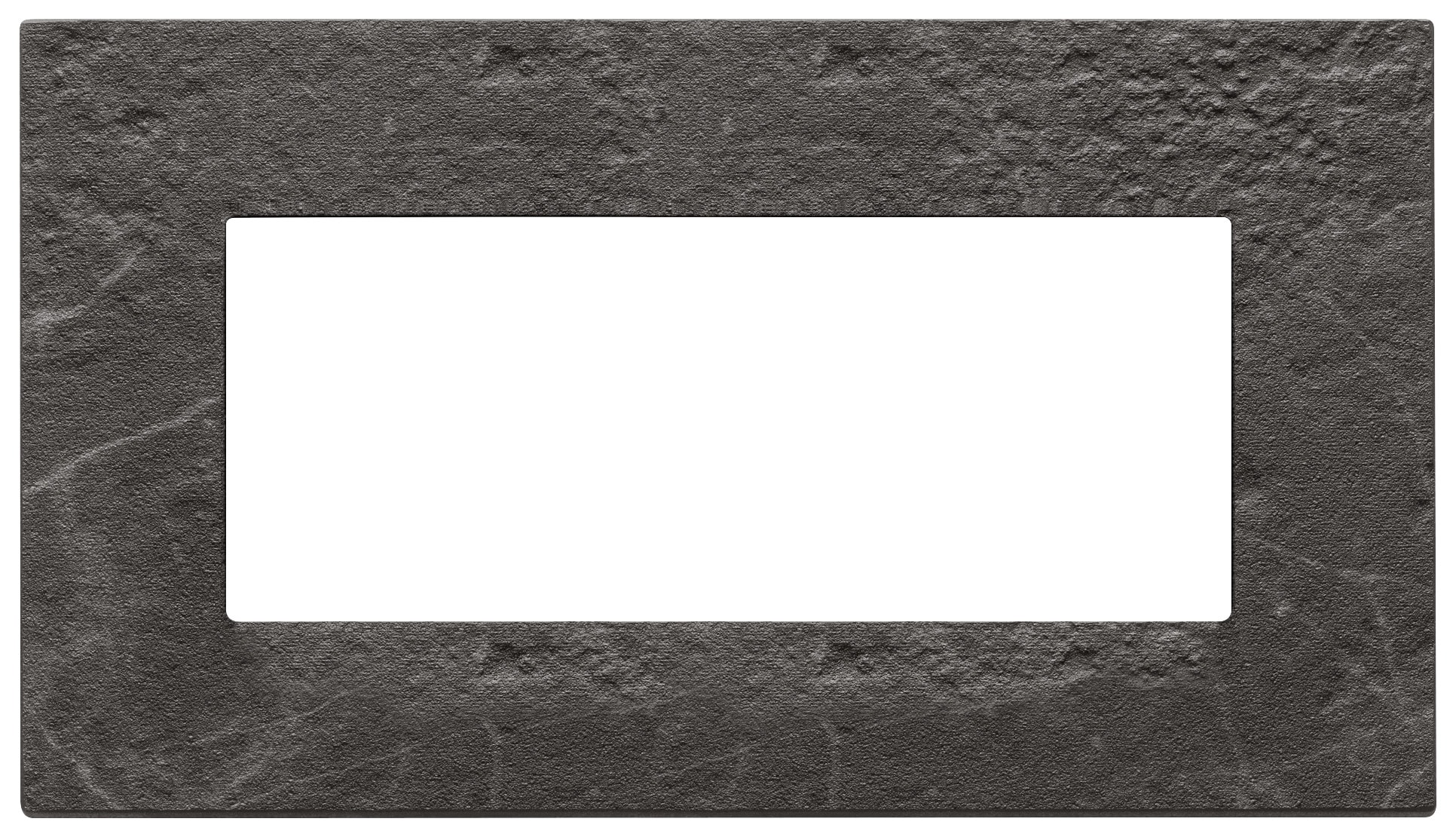 VIMAR - Placca 5 Moduli Pietra Lavorata Nero Marquina 22649.53