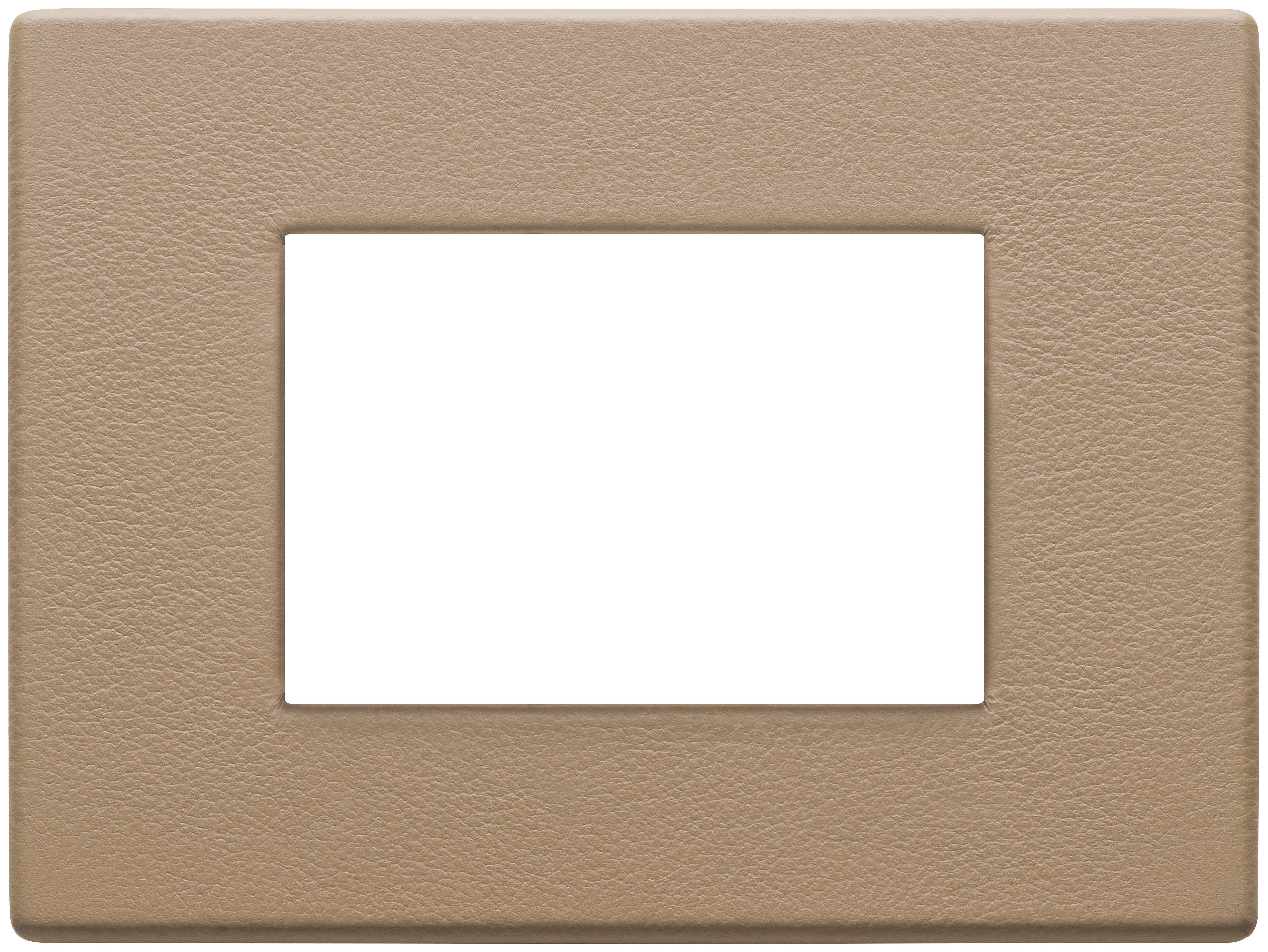 VIMAR - Placca 3 Moduli Pelle Naturale Savana 22653.21