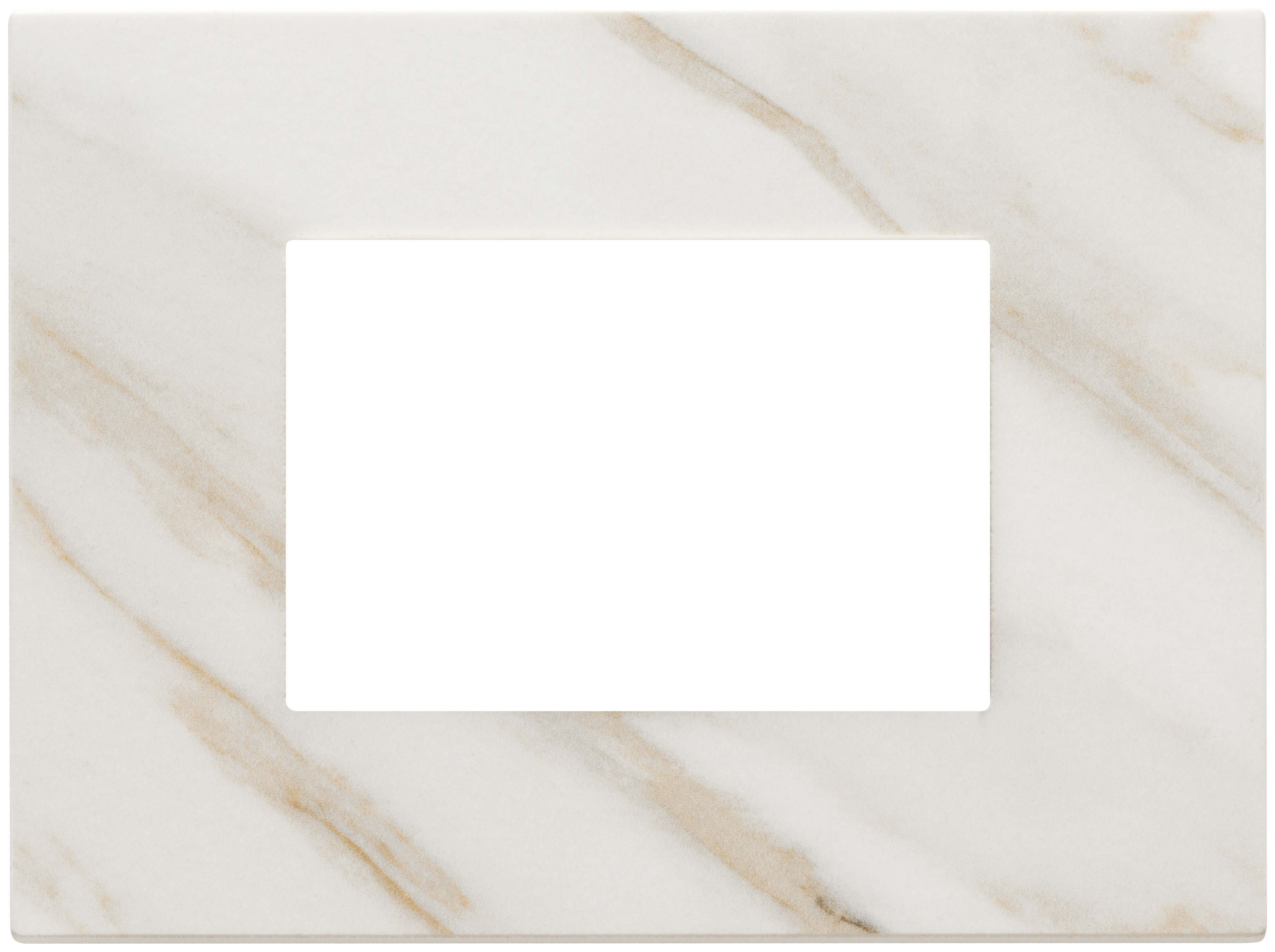 VIMAR - Placca 3M Pietra Lavorata Bianco Calacatta Moduli 22653.51