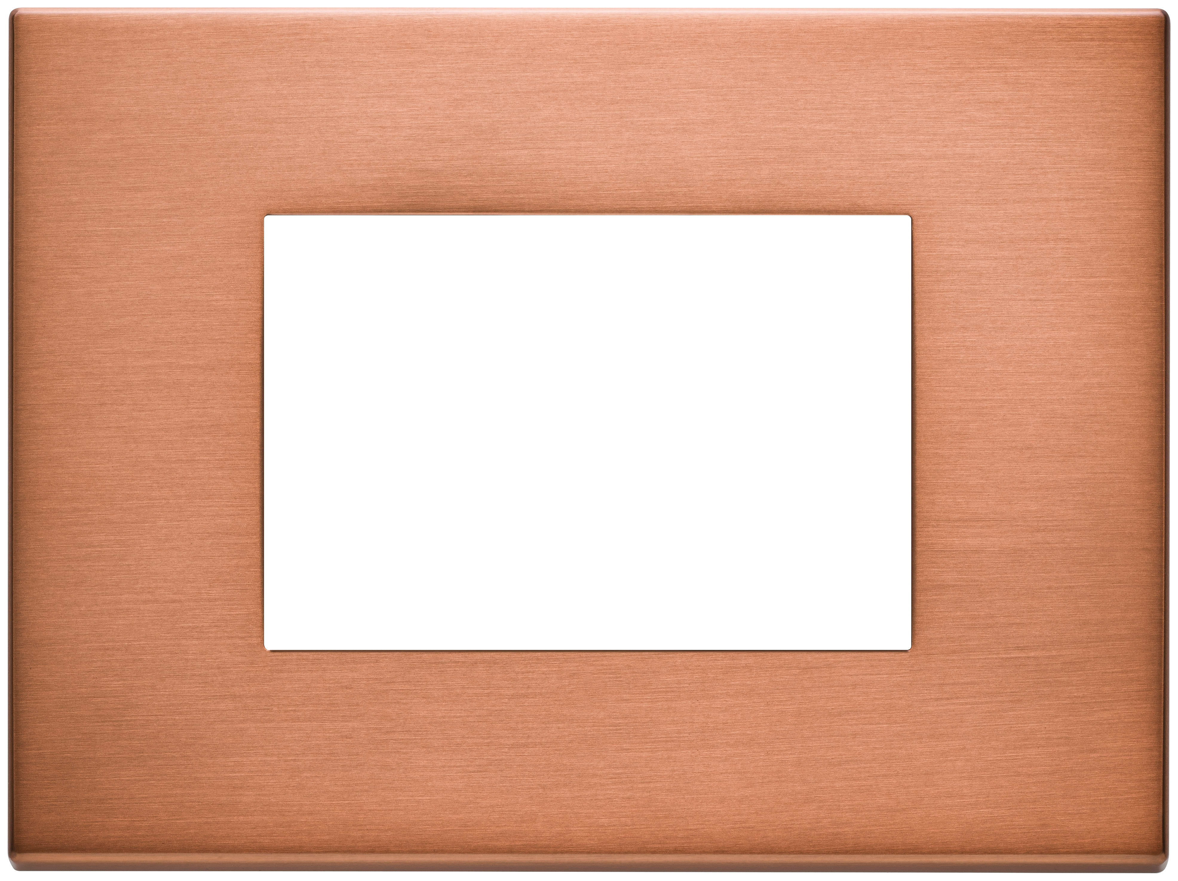 VIMAR - Placca 3M Rame Spazzolato - 3 Moduli Metallo Esclusivo 22653.86