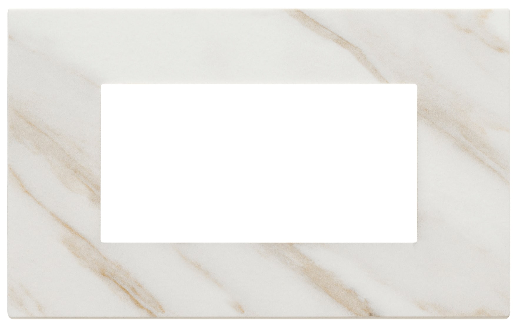 VIMAR - Placca 4 Moduli Pietra Lavorata Bianco Calacatta 22654.51