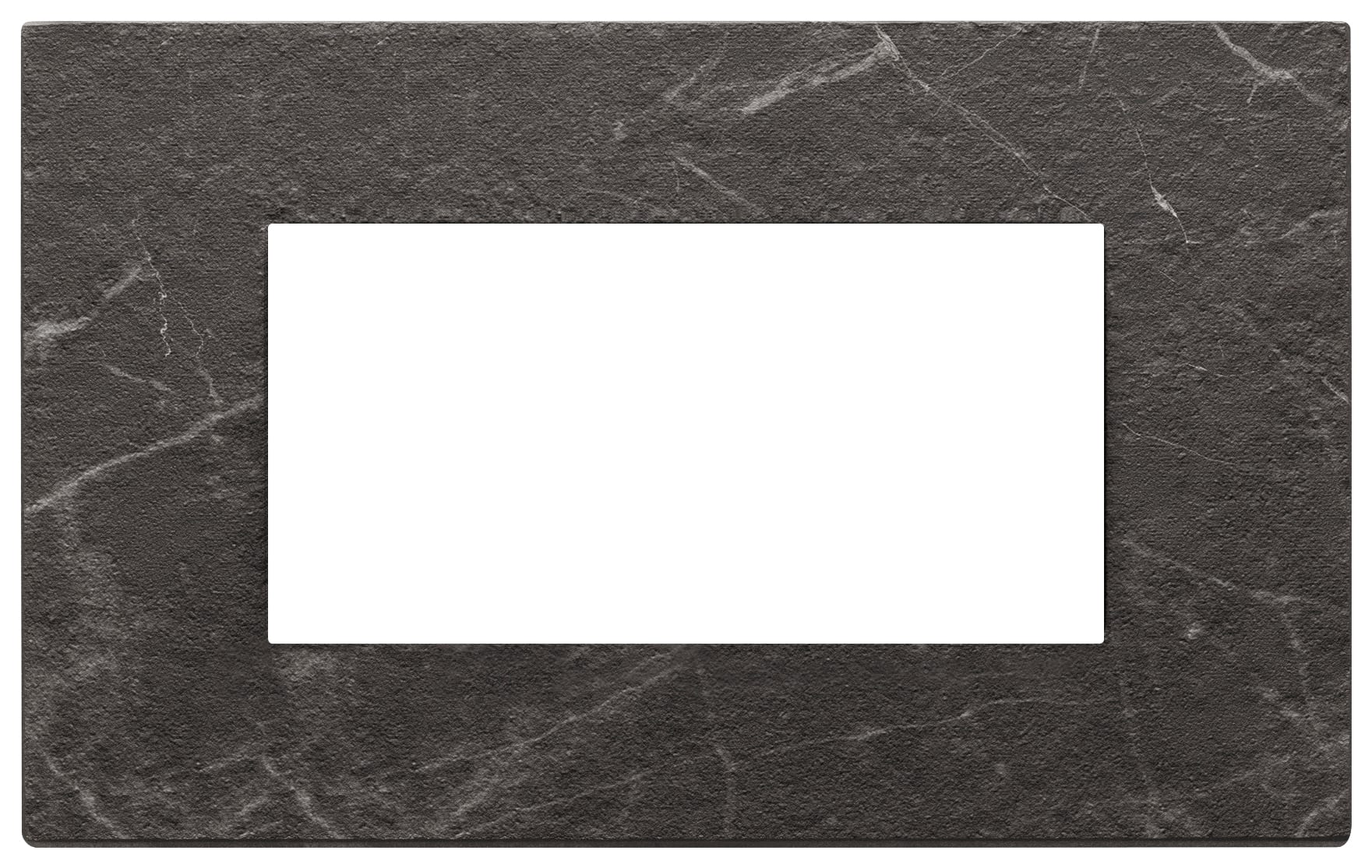 VIMAR - Placca 4 Moduli Pietra Lavorata Nero Marquina 22654.53