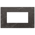 VIMAR - Placca 4 Moduli Pietra Lavorata Nero Marquina 22654.53