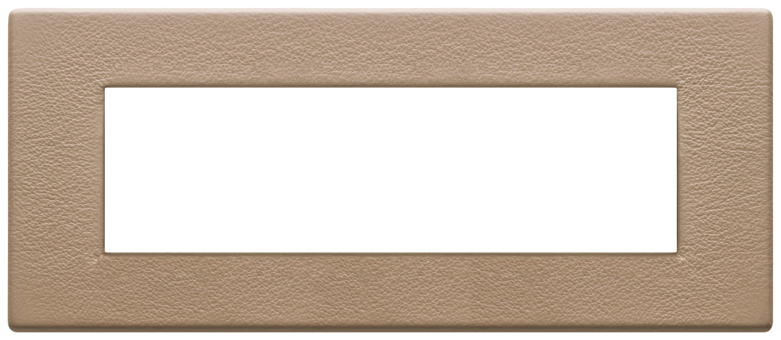 VIMAR - Placca 7 Moduli Pelle Naturale Savana 22657.21