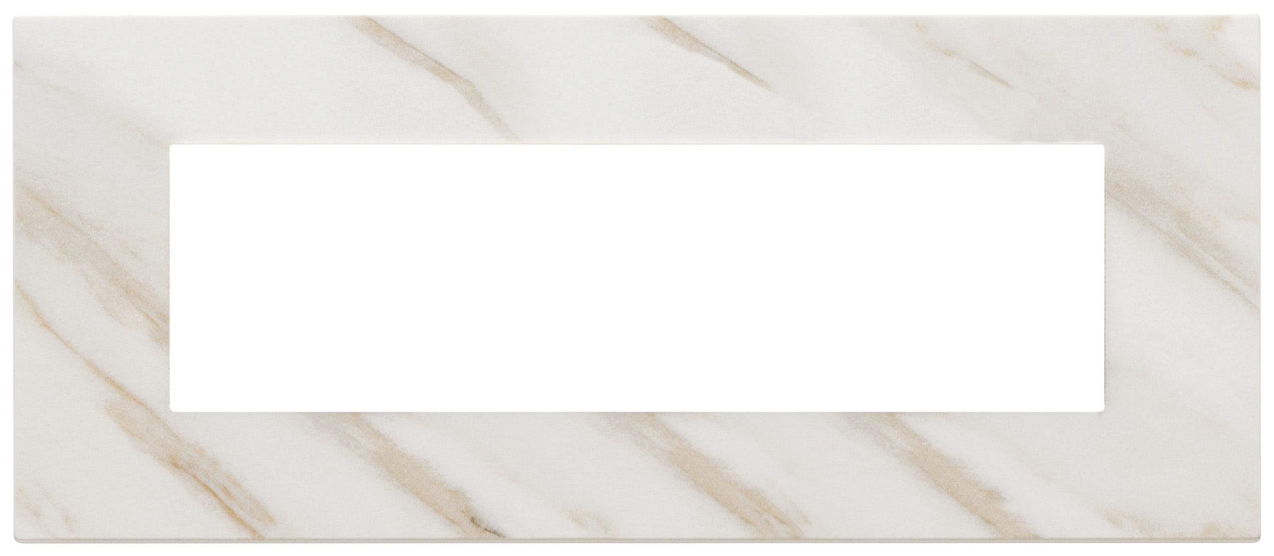 VIMAR - Placca 7 Moduli Pietra Lavorata Bianco Calacatta 22657.51