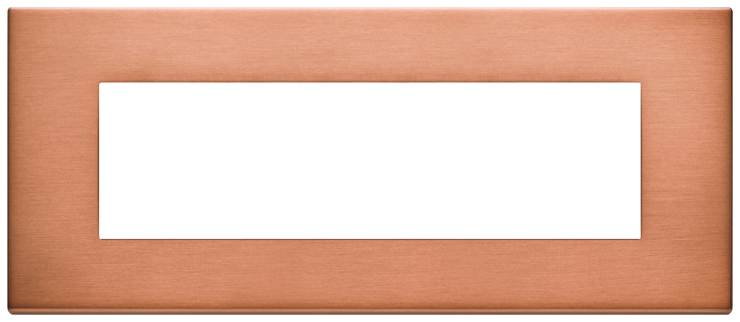 VIMAR - Placca 7M Moduli Metallo Esclusivo Rame Spazzolato 22657.86