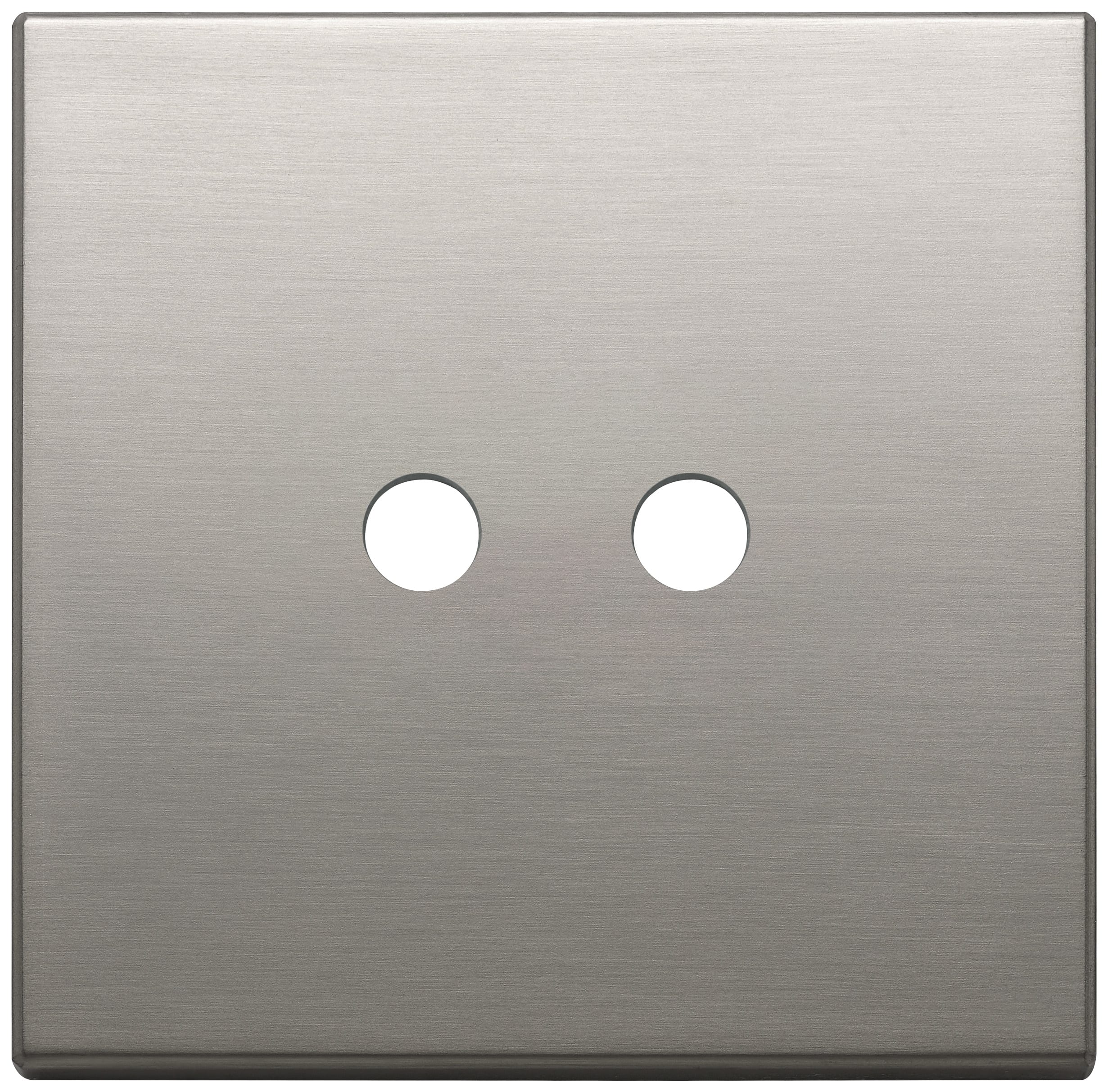 VIMAR - Placca 2 Moduli Comandi Tondo Metallo Nichel Spazzolato 22682.RN.2.11