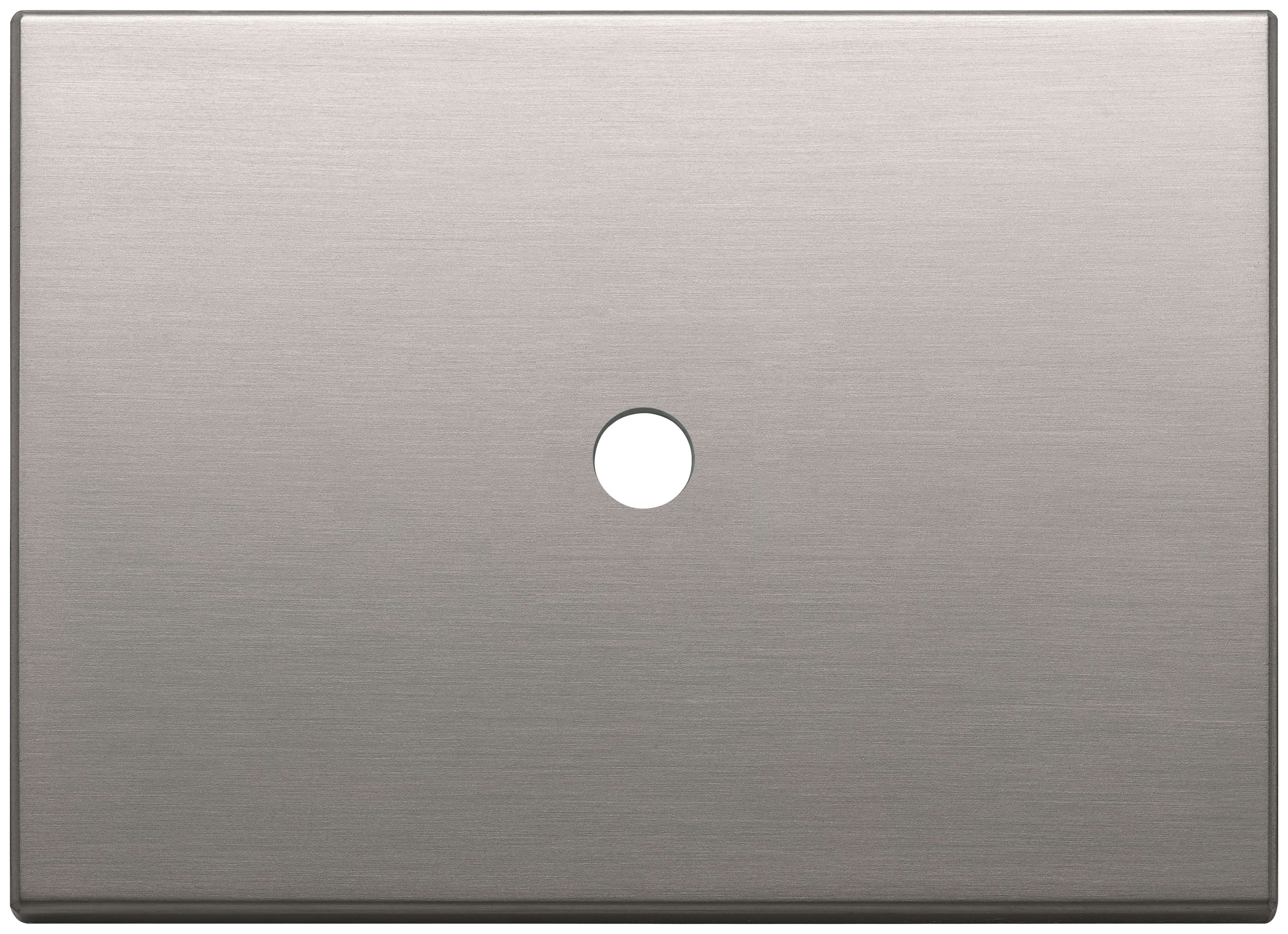 VIMAR - Placca 3 Moduli Tondo Nichel Spazzolato - Installa Copriforo 21041 per Comando Metallo 22683.RN.1.11