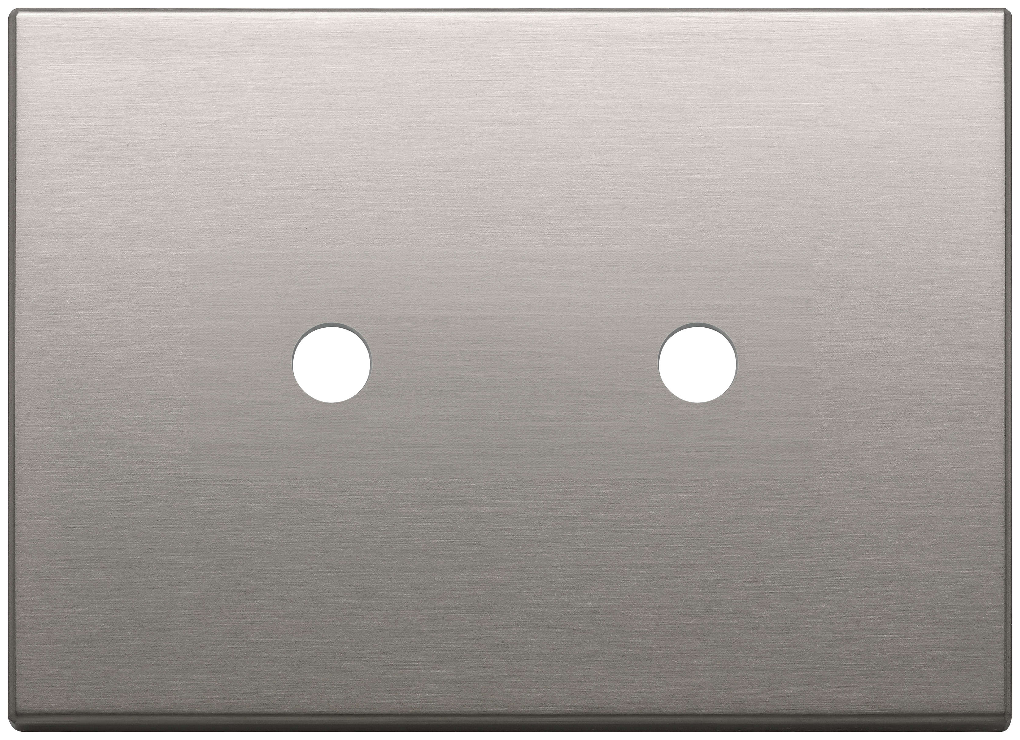 VIMAR - Placca 3Mx2 Tondo Nichel Spazzolato - Moduli Per Comandi Metallo. Copriforo 21041 Per Sedi Libere. 22683.RN.2.11