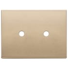 VIMAR - Placca Oro Satinato 3Mx2 Tondo - 3 Moduli Per Due Comandi Metallo. Copriforo 21041 per Sedi Libere di Apparecchi.