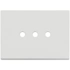 VIMAR - Placca 3 Moduli Tondo Bianco Matt Metallo Tre Comandi