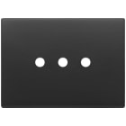 VIMAR - Placca 3 Moduli Tondo Grigio Antracite Metallo per Tre Comandi 22683.RN.3.03