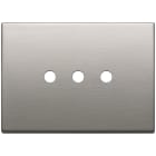 VIMAR - Placca 3 Moduli Tondo Nichel Spazzolato per Tre Comandi Metallo 22683.RN.3.11