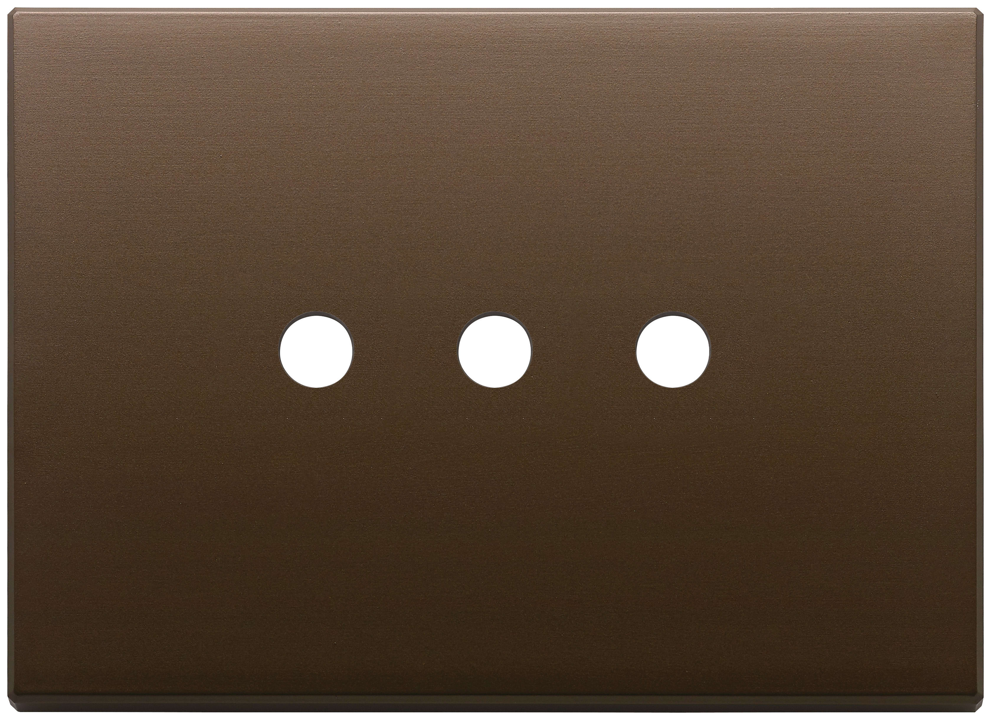 VIMAR - Placca 3 Moduli Comandi Tondo Metallo Bronzo Scuro Spazzolato 22683.RN.3.12