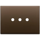 VIMAR - Placca 3 Moduli Comandi Tondo Metallo Bronzo Scuro Spazzolato 22683.RN.3.12