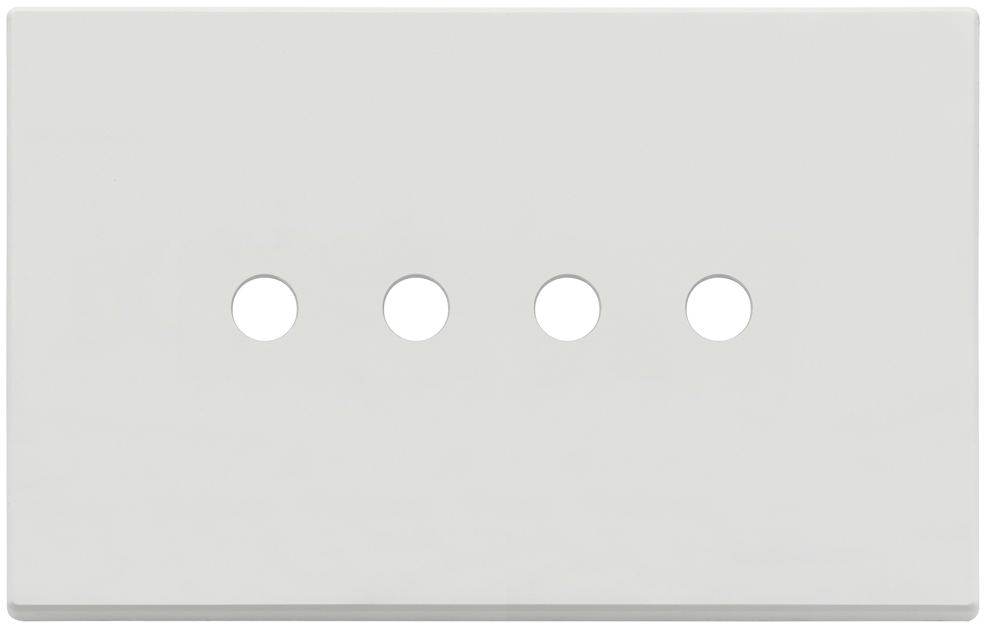 VIMAR - Placca 4 Moduli Tondo Bianco Matt Metallo Quattro Comandi 22684.RN.4.01