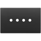 VIMAR - Placca 4 Moduli Tondo Metallo Grigio Antracite - Comandi Elettrici Estetici 22684.RN.4.03