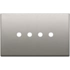 VIMAR - Placca 4 Moduli Tondo Nichel Spazzolato per Comandi Elettrici 22684.RN.4.11
