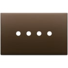 VIMAR - Placca 4 Moduli Tondo Metallo Bronzo Scuro Spazzolato 22684.RN.4.12