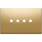 VIMAR - Placca 4 Moduli Tondo Oro Metallo - Per Quattro Comandi