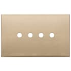 VIMAR - Placca 4 Moduli Tondo Oro Satinato Metallo - Per Quattro Comandi 22684.RN.4.88