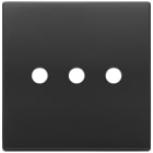 VIMAR - Placca 3 Moduli Tondo Grigio Antracite per Tre Comandi Metallo 22685.RN.3.03